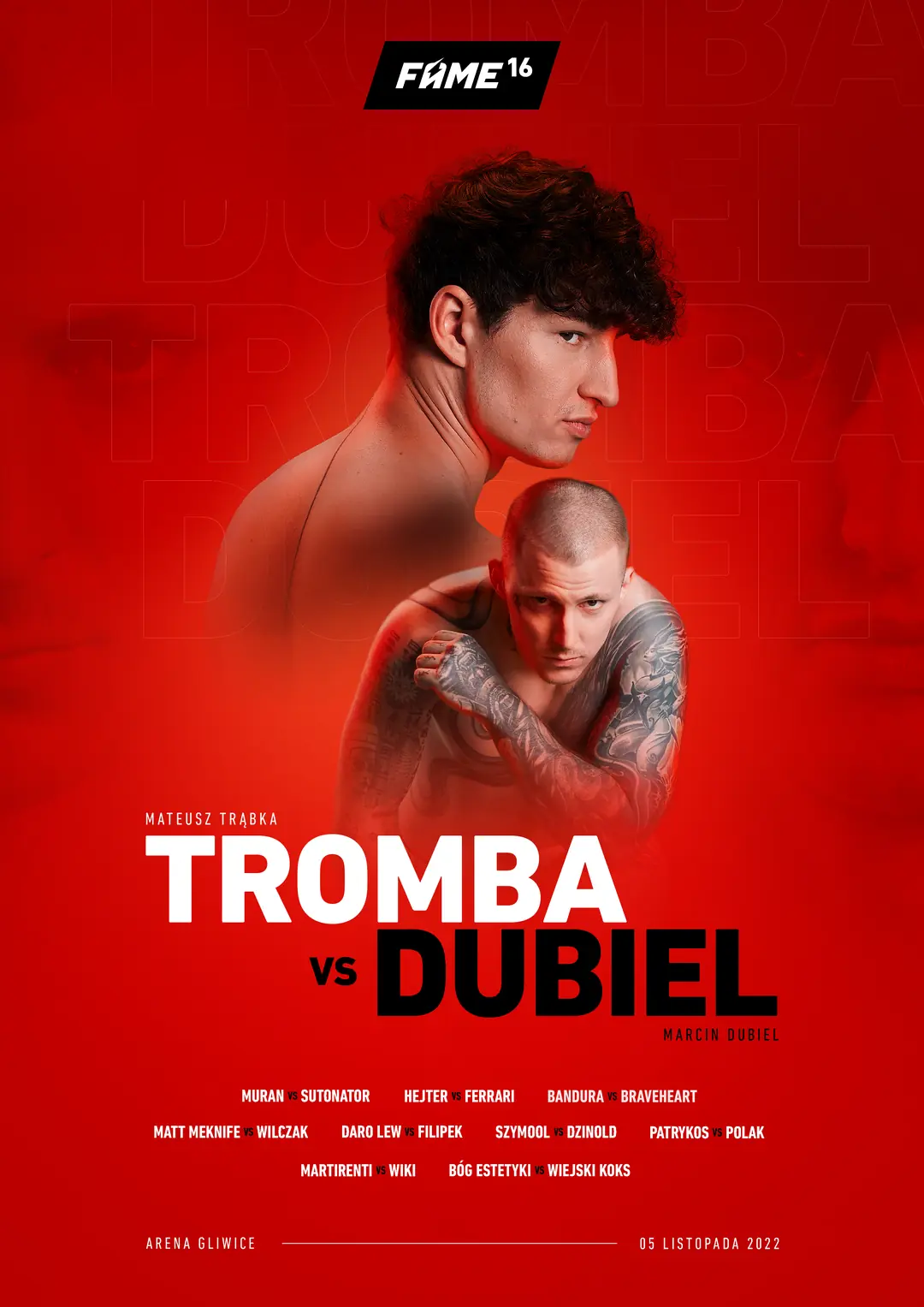 FAME 16: Tromba vs. Dubiel – plakat